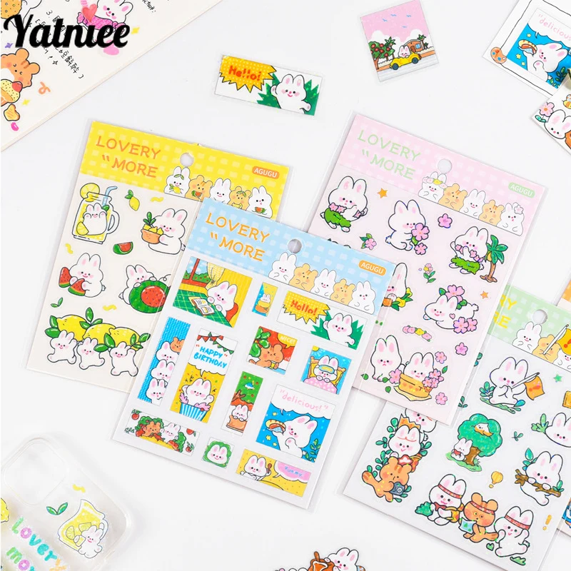 

Yatniee мультфильм милые канцелярские наклейки студенты DIY декоративные наклейки на ноутбук чемодан наклейки