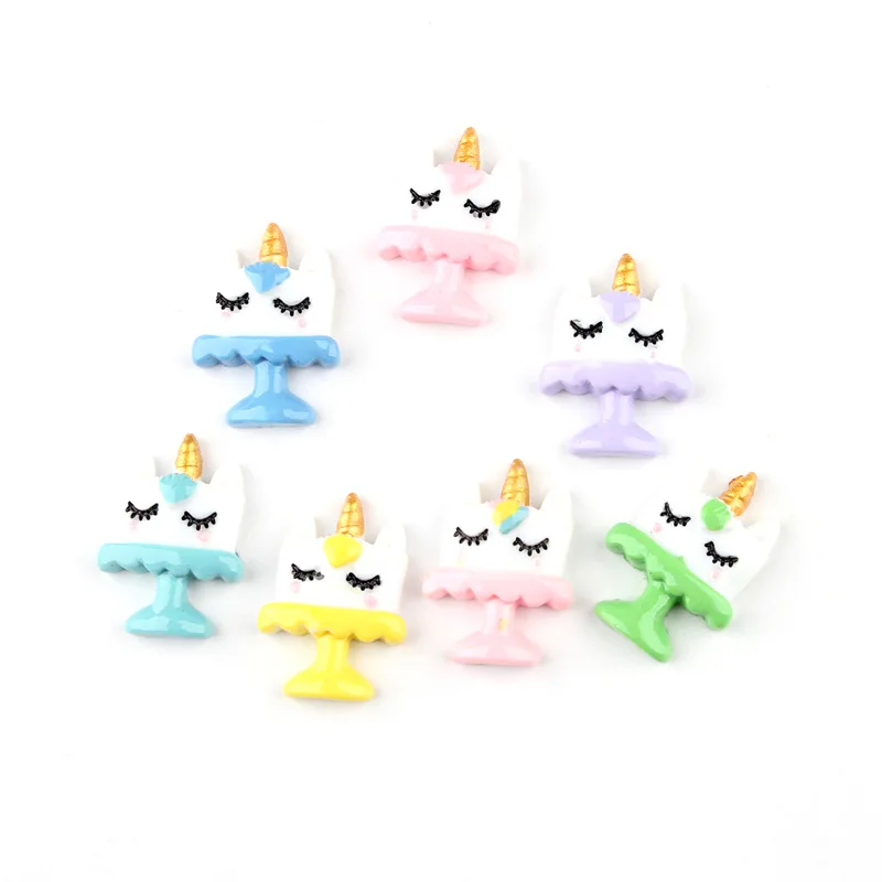 DECOCASE 30 шт. Единорог торт слизь талисманы украшение для волос с бусинами декор