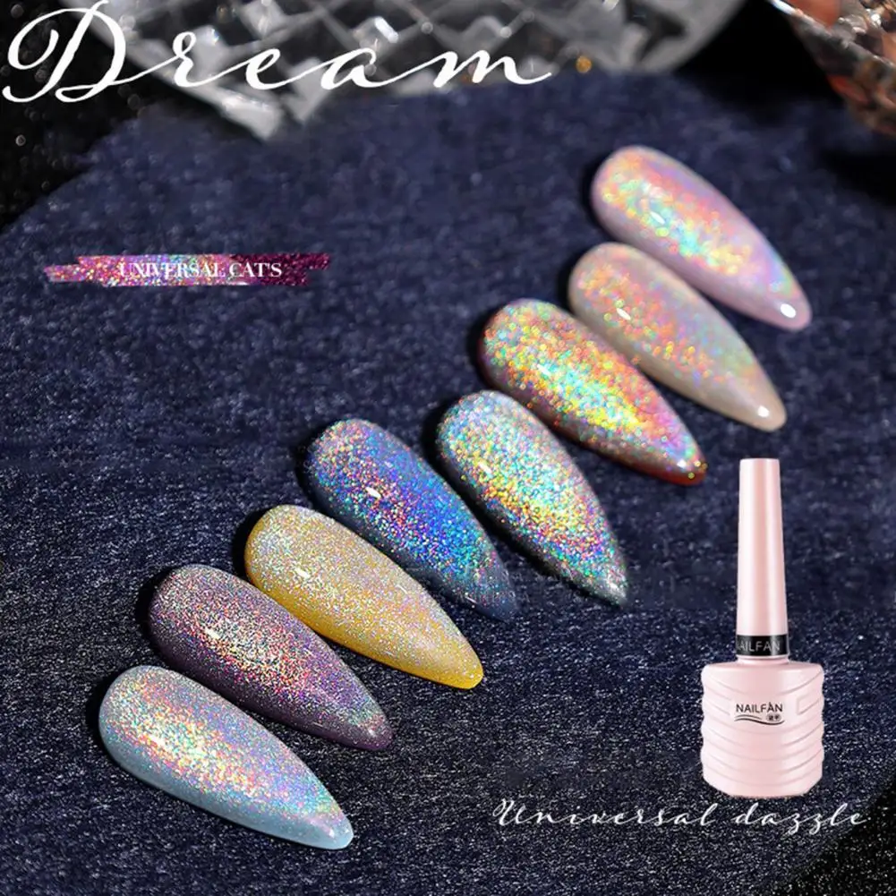 

10ml Nail Gel Polish Persistent Effect Long Lasting Mild Sparkling Gel Nail Polish Reflective Glitter Gel Coat for Salon Nail Ge