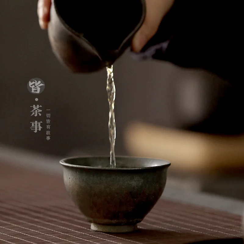 Retro teacup single cup of Japanese Kung Fu tea set homeowner's drinking small bowl making | Дом и сад