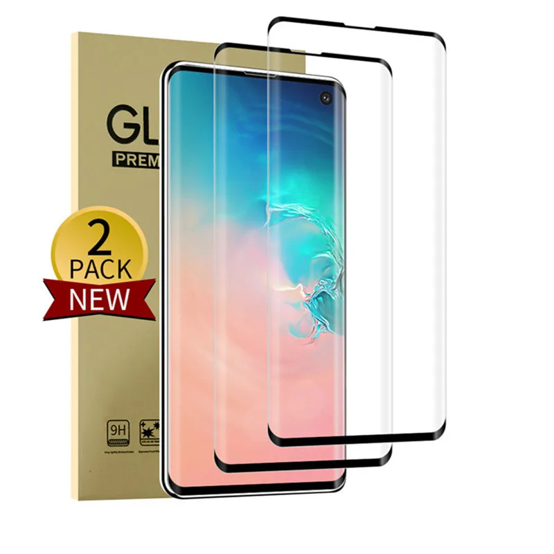 Изогнутое закаленное стекло для защиты экрана Samsung Galaxy S10 Edge Plus полноэкранная