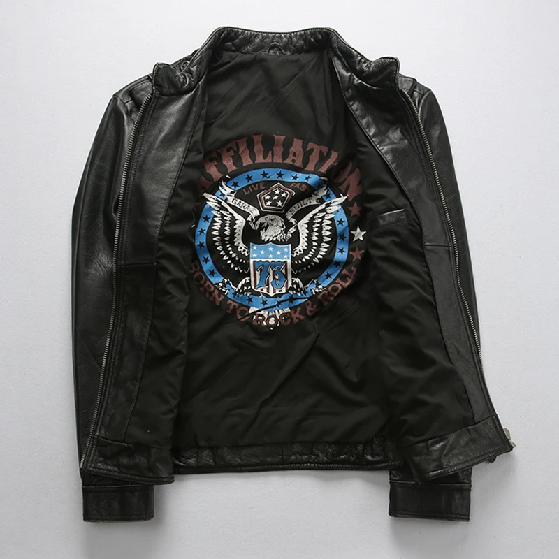 Мужские черные куртки больших размеров 5XL винтажная куртка из натуральной кожи