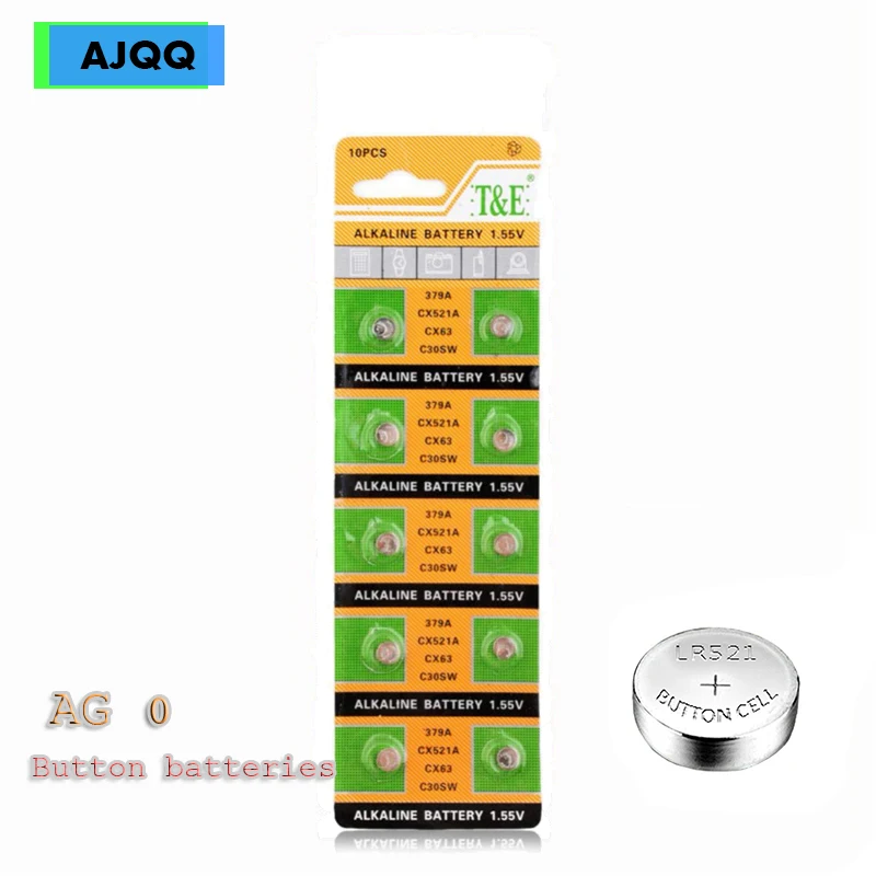 120 шт. щелочные батарейки AG0 LR521 LR63 sr521sw 1 5 в|Часовые батарейки| |
