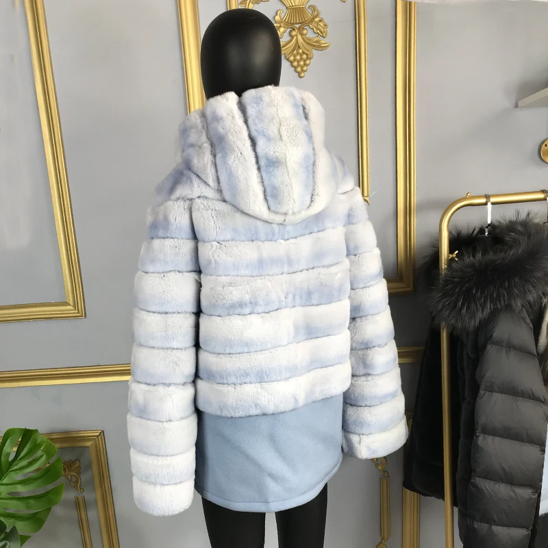 Пальто из натурального кроличьего меха зимняя женская новая модная стеганая