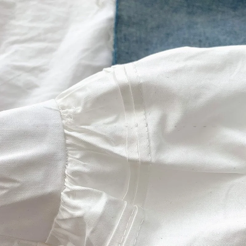 

KUSAHIKI Sweet Puff Sleeve Blouse Shirt 2021 New Solid Womens Tops Korean Turn-down Collar Blusas Camisas Para Mujer 6H251