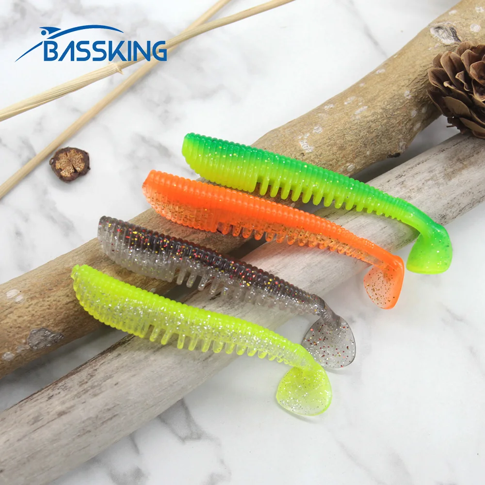 Мягкие приманки BASSKING 6 см/1 г 7 5 см/3 2 9 см/5 10 см/7 8 Высококачественная силиконовая
