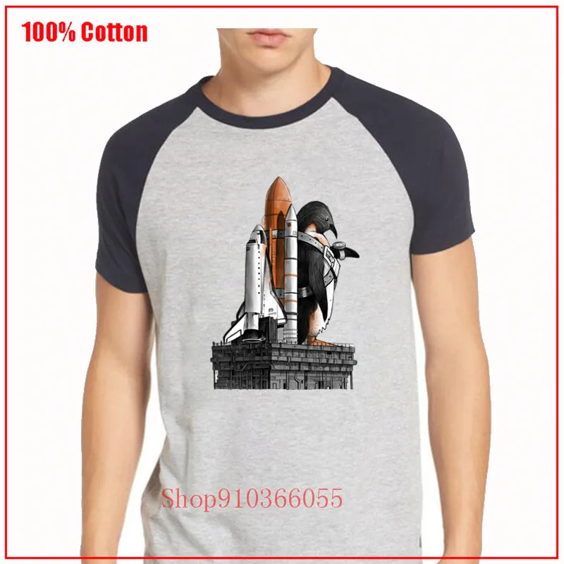 Новинка 2020 Мужская футболка хит продаж с принтом пингвина изображением космоса