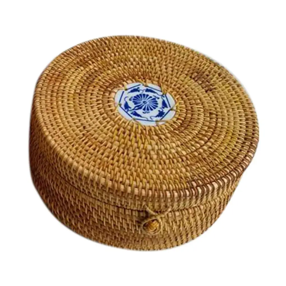 Плетение из прутьев деревянная банка для чайного торта с крышкой контейнер