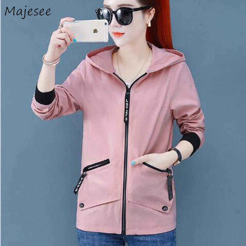

Jackets Women Hooded Zipper Loose Plus Size 3XL Womens Coat All-match Korean Style Harajuku BF Causal Simple Girls Daily Ulzzang