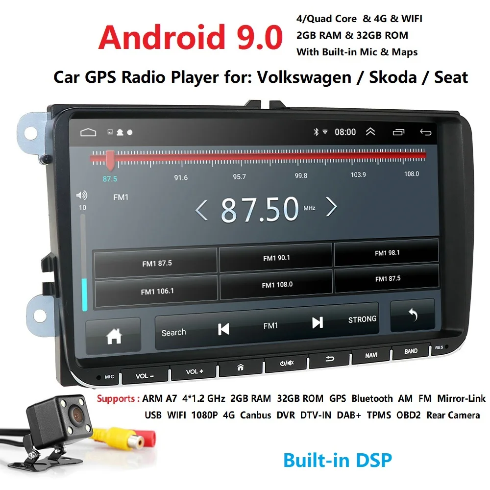 Автомобильный мультимедийный плеер 2 Din для VW/Volkswagen/Golf/Polo/Tiguan/Passat/b7/b6/SEAT/leon/Skoda/Octavia радио gps DAB камера