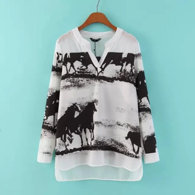 Бесплатная доставка 2021 женская шифоновая рубашка с длинным рукавом и V-образным