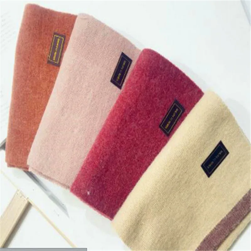 Зимний теплый шарф для мальчиков qiu dong han однотонный вязаный женский зимний