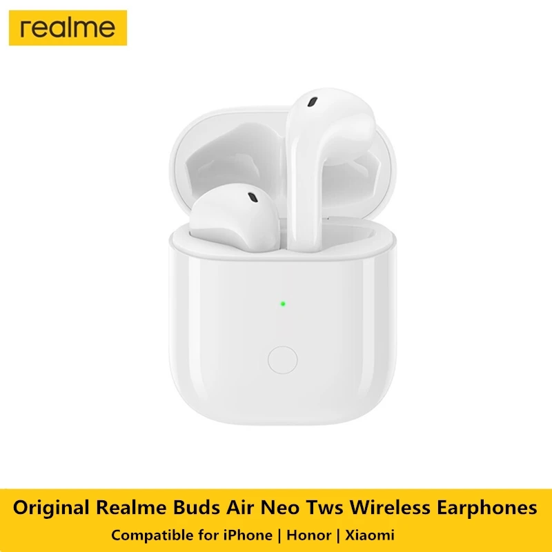 Оригинальные наушники Realme Buds Air Neo Tws Ture беспроводные Bluetooth с шумоподавлением ENC