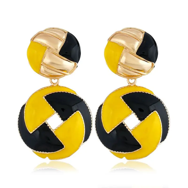 Женские винтажные серьги с круглой подвеской Cpop разноцветные женские модные