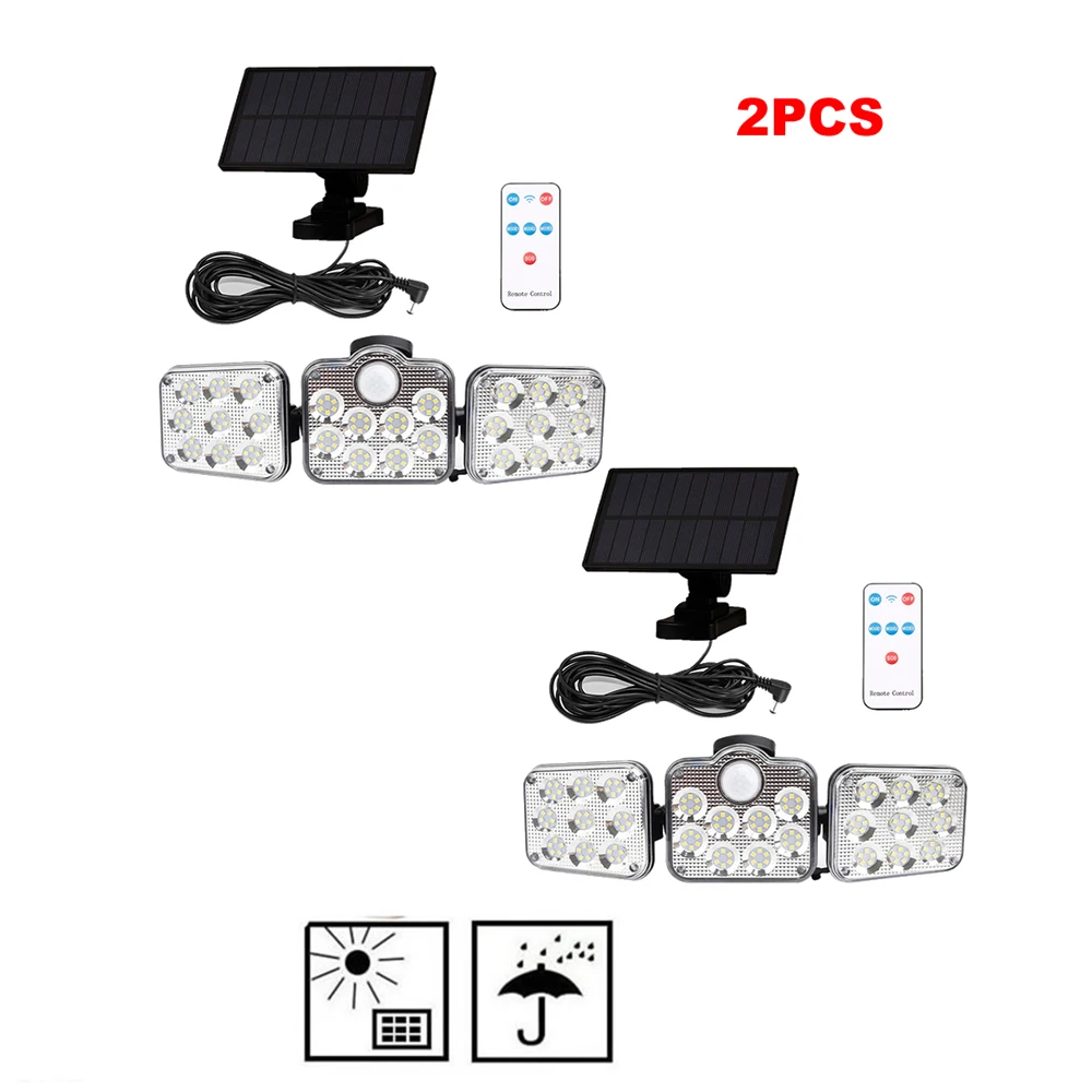 

2pcs 138 led seperable remote solar porch light Garden Solar lamps Powered Outdoor Decorative Waterproof Garden street security