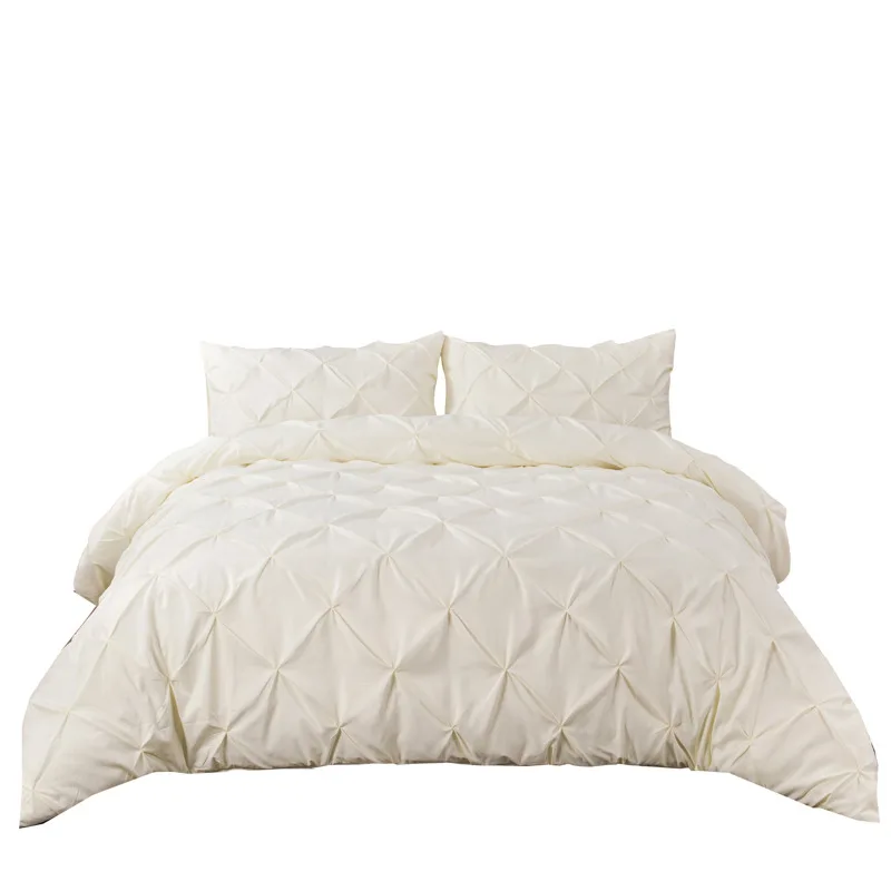 

3pcs Fashion Pure Color Wrinkle Duvet Cover Queen King Size Bedclothes Quilt Cover Pillowcase