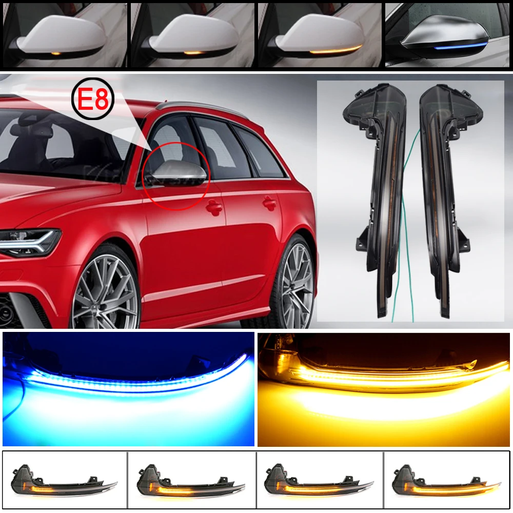 

2 pieces LED Dynamic Turn Signal Light For Audi A6 C7 C7.5 RS6 S6 4G 2012-2018 Car Side Wing Rearview Mirror Blinker Indicator