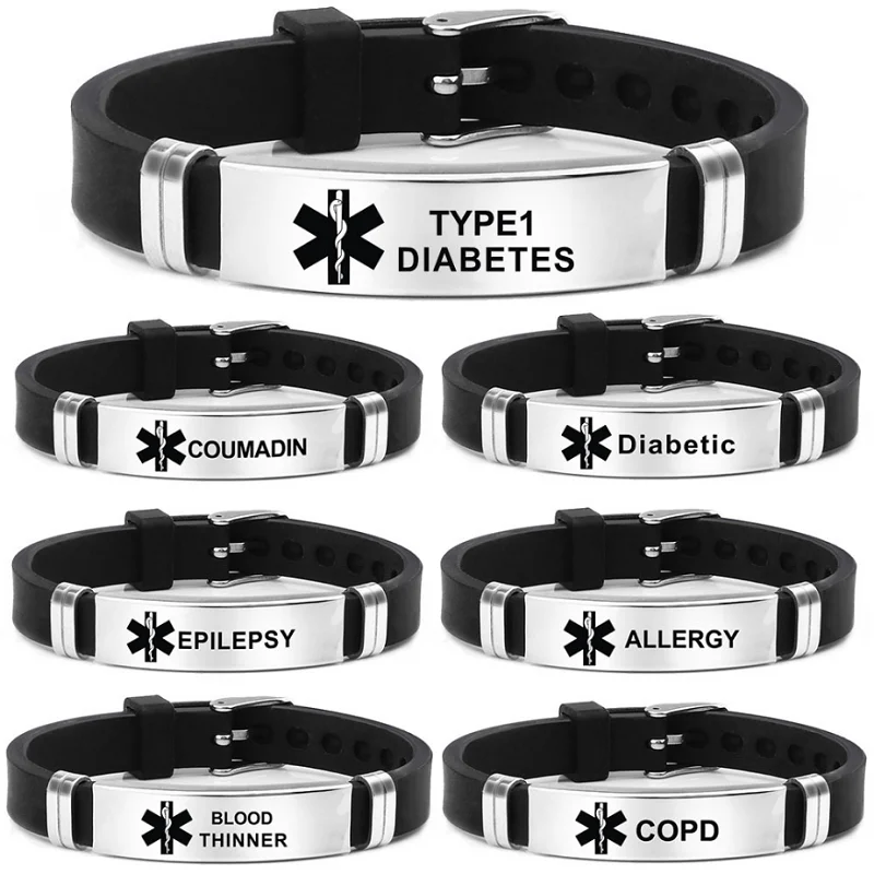 

Fashion Engraved To My Son Daughter Bracelet Black Silicone Stainless Steel Bracelets Bangles Jewelry Love Gifts