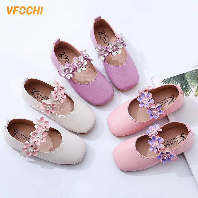 

VFOCHI, новинка, кожаная обувь для девочек, детские туфли с цветочным принтом, танцевальная обувь для девочек-подростков, Свадебная обувь для д...