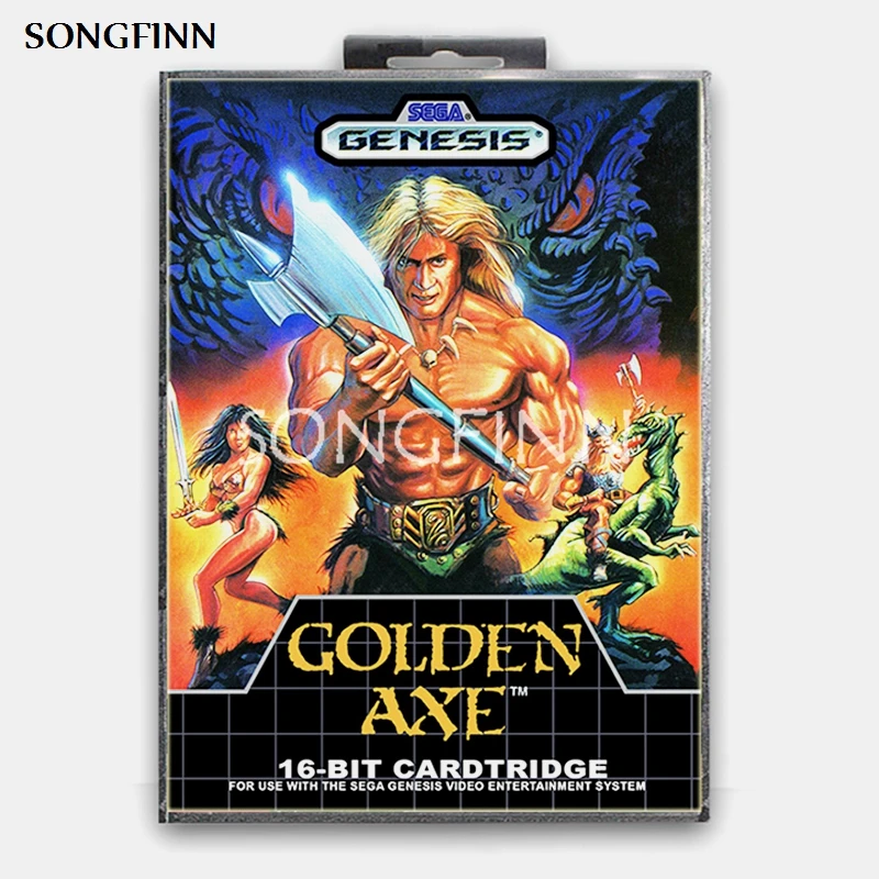 16 бит MD карта памяти с коробкой для Sega Mega Drive Genesis Megadrive - Golden Axe Cover1 | Электроника