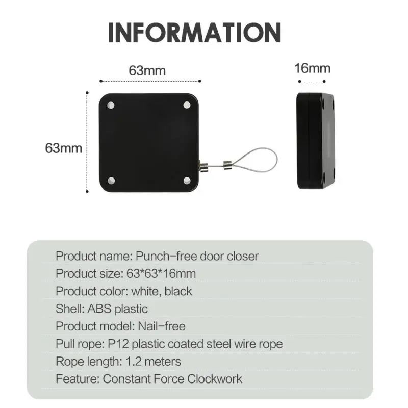 

Door Closer Punch-Free Automatic Door Closers For Drawers Rawstring Door Closer Bracket Door Automatic Closers Door Hardware