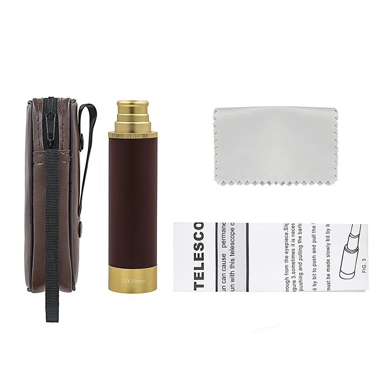 

High power 25X30 Pirate Monocular Professional Vision Monocular Telescope Astronomical Eyepiece Spyglass with Free leather bag