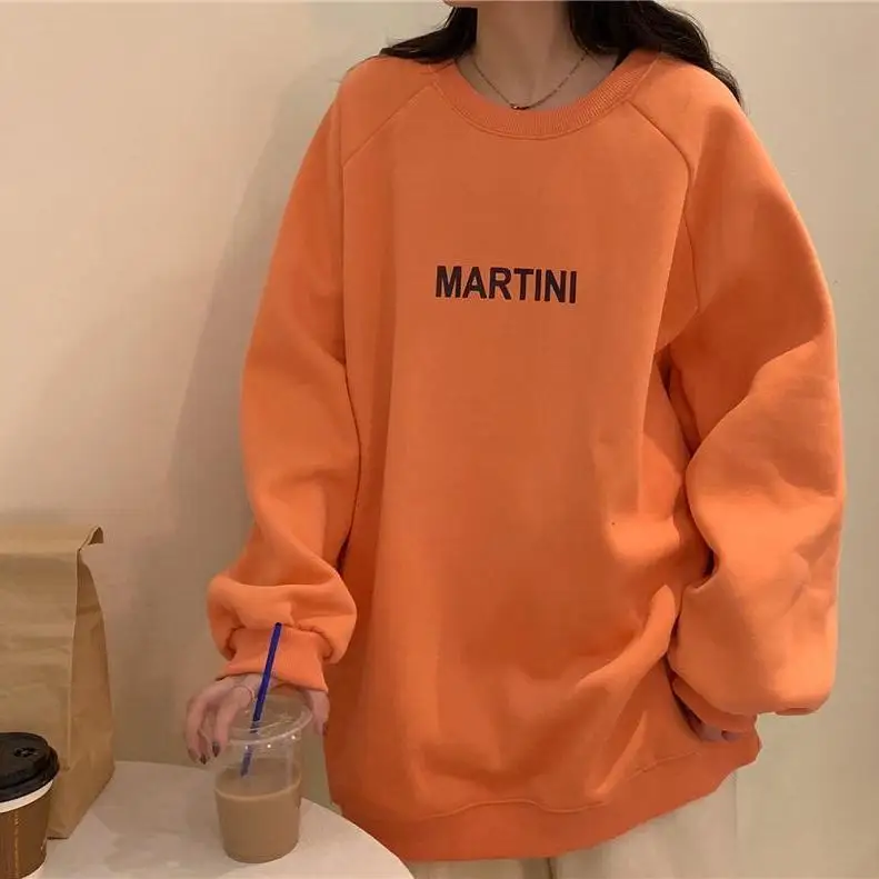 

Толстовка Женская однотонная с длинным рукавом, свободного покроя