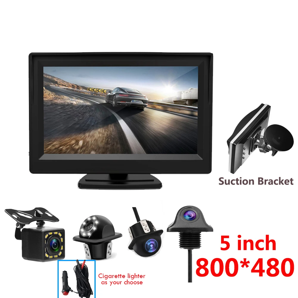 5 &quotTFT LCD экран автомобильный монитор HD800 * 480 для парковки задним ходом с 2
