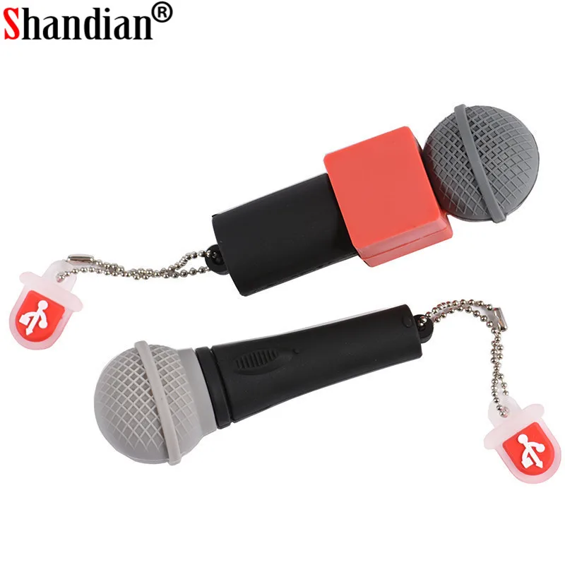 Cartoon Microphone USB 2.0 Flash Drive 4GB 8GB 16GB 32GB 64GB 128GB Gift Pen Drives Promotion Memory Stick Real Capacity U Disk |