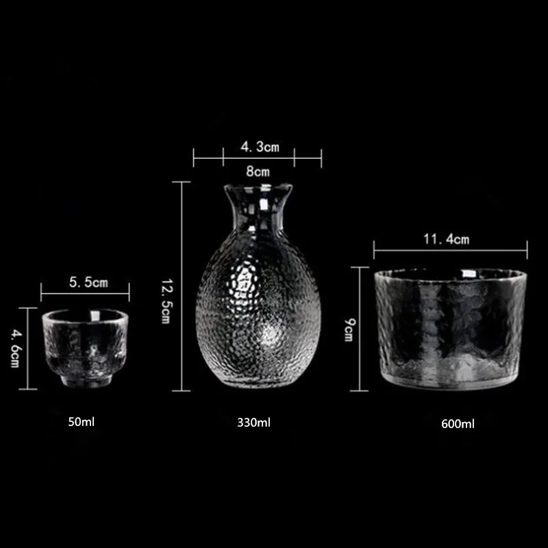 Японский Саке горшок набор золотой край стеклянная бутылка для сакэ рисовое вино