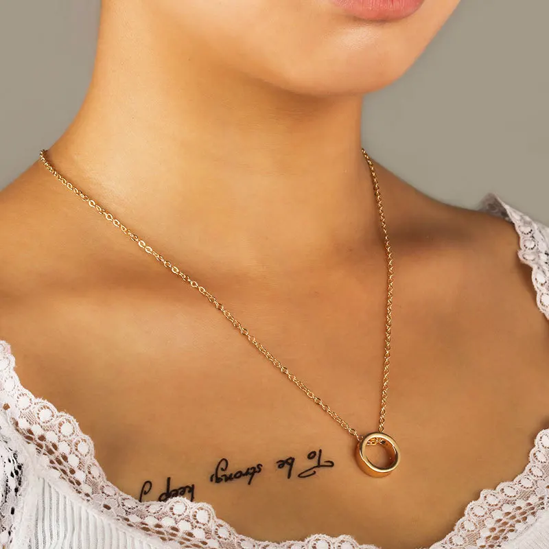

New fashion Gold Color Metal Choker Necklace for Women Chain Round Simple Chocker Neck Couple Jewelry Gift