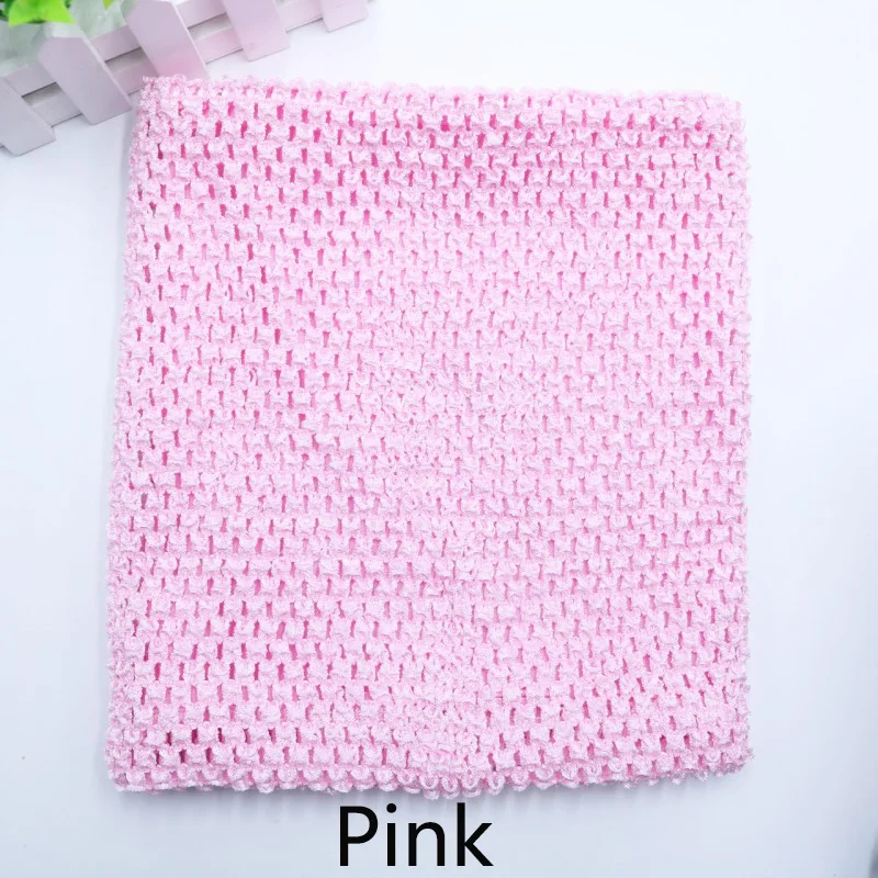 Pink 23x25cm 23x25 см, 10 дюймов, эластичная трикотажная юбка-пачка для вязания крючком на груди, топ-труба для самостоятельной сборки, платье с блестками, юбка, Рождественская фатиновая кружевная ткань - Цвет: Pink 23x25cm