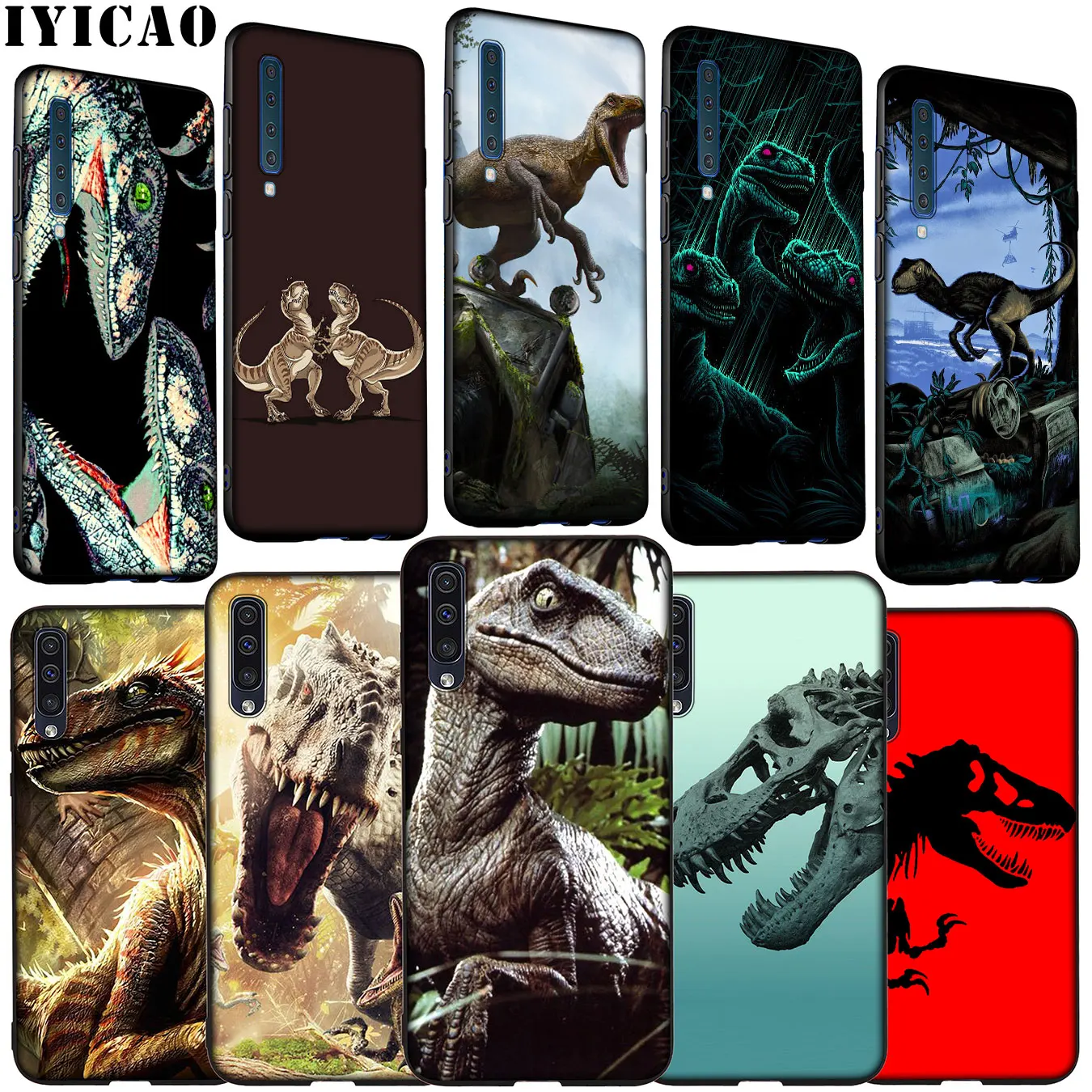 IYICAO Velociraptor Dinosaurs Soft Silicone Case for Samsung Galaxy A70 A60 A50 A40 A30 A20 A10 M10 M20 M30 M40 A20E Cover |