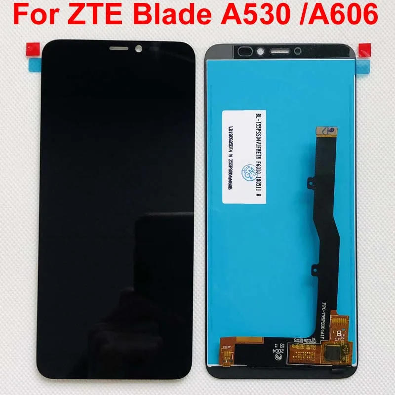 100% Оригинальный 5 45 ''Полный ЖК дисплей + фотография для ZTE Blade A530 / A606 Черный