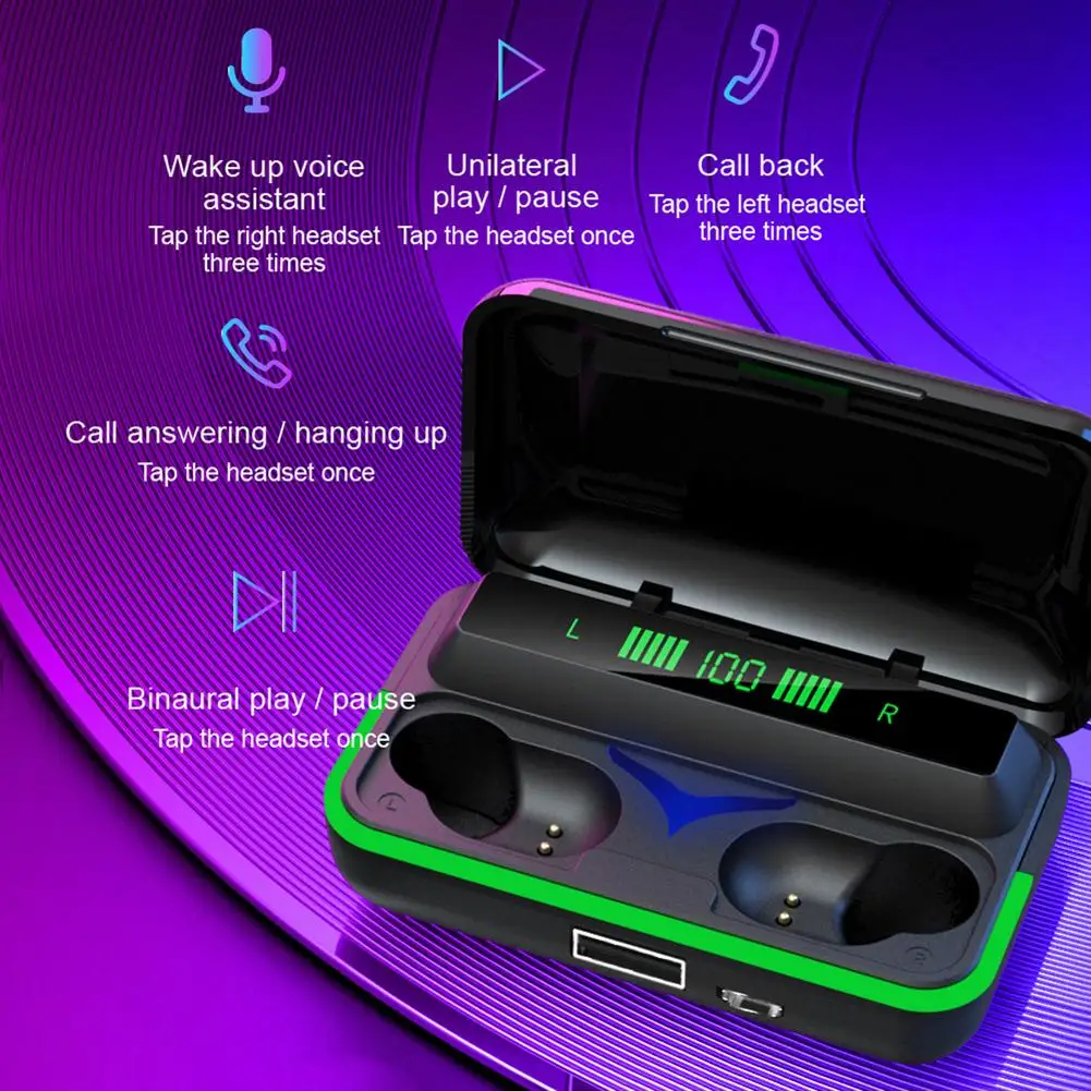 TWS Wireless Earphone Black Bluetooth 5.1 Game Headset Support HFP HSP A2DP AVRCP Noise-canceling Headphones Dropshipping | Электроника