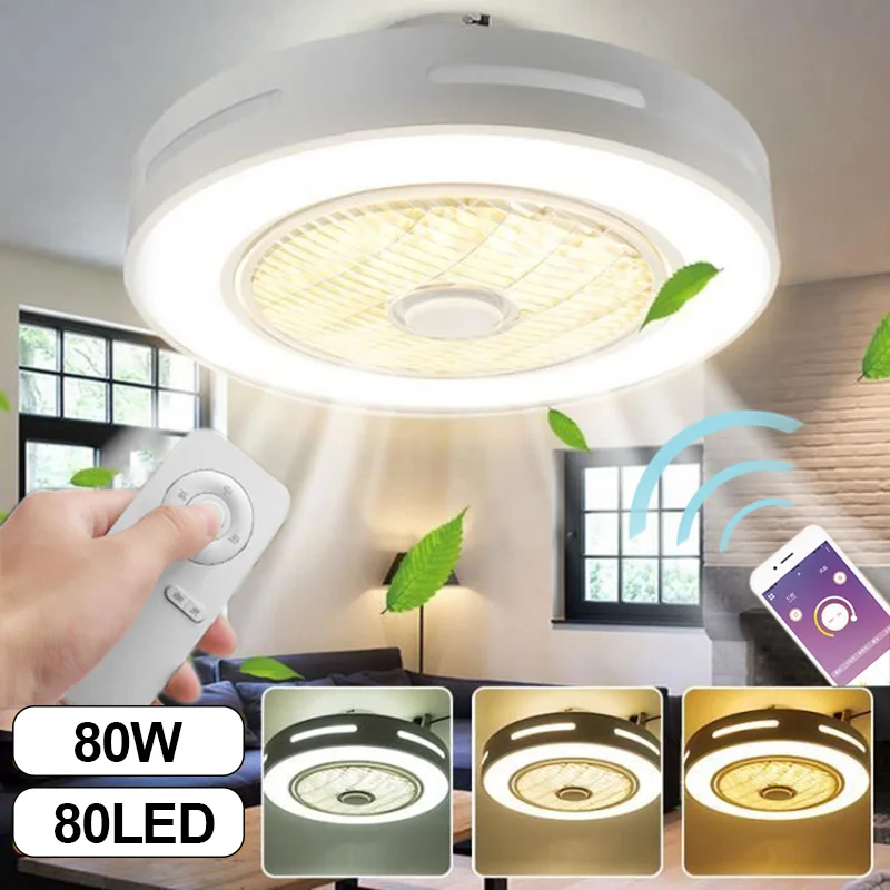Günstig Smart Decke Fan Mit Licht Fernbedienung Unterstützung Handy App Unsichtbare Fan Lampen Schlafzimmer Home Wohnzimmer LED Beleuchtung