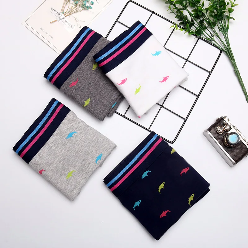 Трусы боксеры женские хлопковые в полоску дышащие шорты для мальчиков и девочек