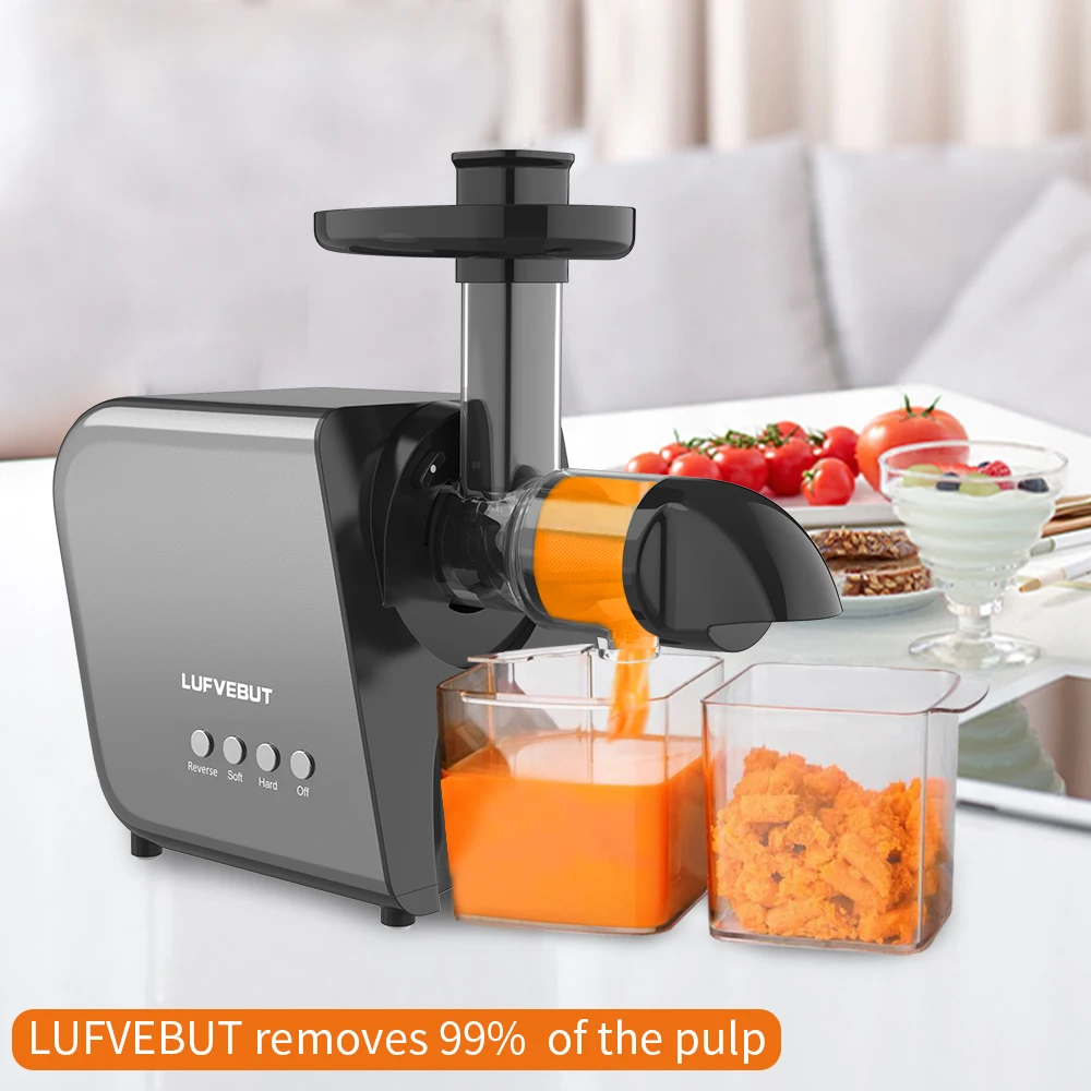 

LUFVEBUT Slow Masticating Juicer High Nutrition Extractor Freeshipping Reverse Button Quiet Motor Blender Orange Slow Juicer