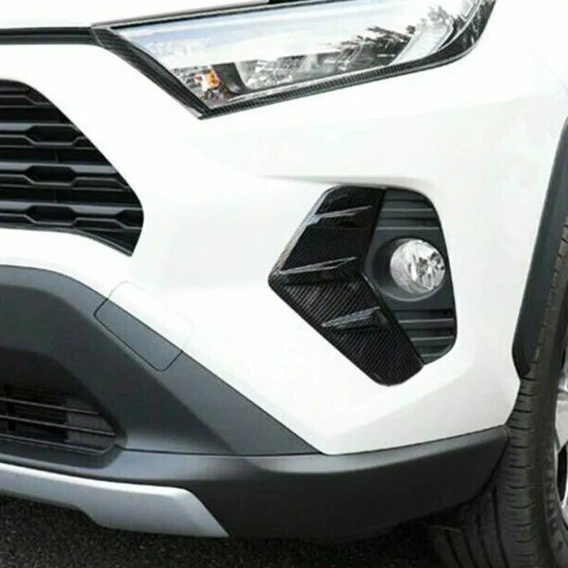 Для Toyota Rav4 2019 2020 ABS углеродное волокно передний противотуманный светильник рамка лампы Накладка| |