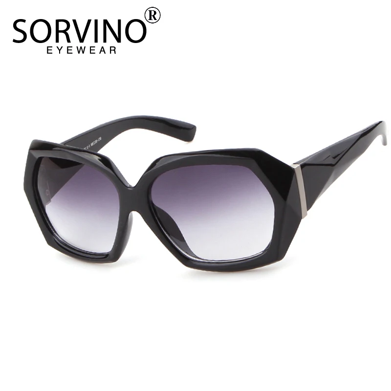 Женские солнцезащитные очки в стиле ретро SORVINO большие с шестигранной квадратной