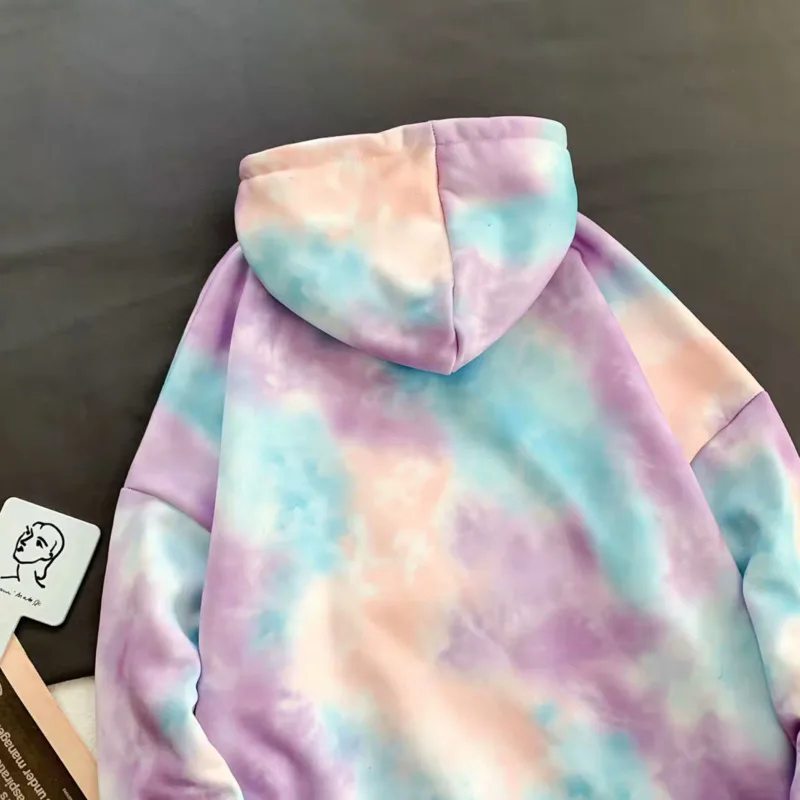 Толстовка мужская с принтом Модный свитшот капюшоном окрашенный в завязку