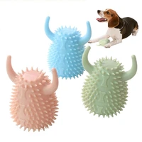 1 pcs funny dog bite squeaky toy rubber bite resistant dog chew toy puppy teeth cleaning toys outdoor pet dogs training supplies