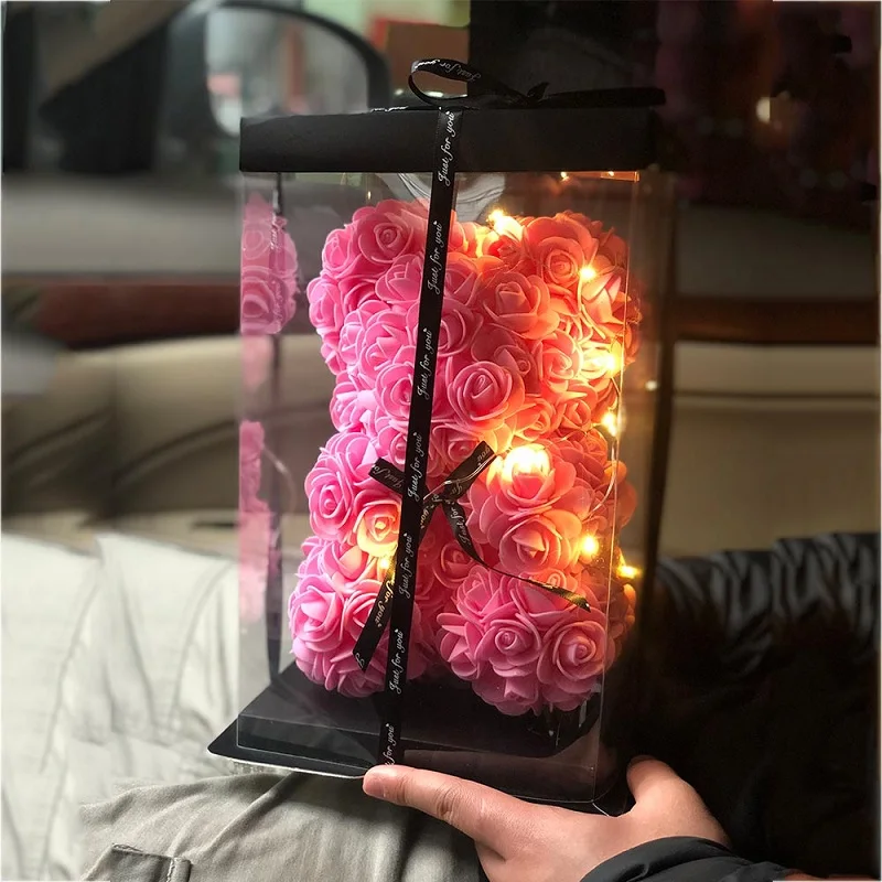 Новинка 2021 40 см плюшевый мишка розы искусственные цветы медведь из полиэтилена