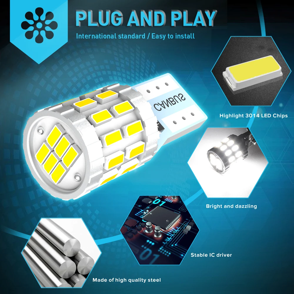 A Pack Canbus T10 W5W led bulbs No Error Led Interior Lights for Suzuki Grand Vitara SX4 Jimny Lexus is250 is200 gs300 rx330 | Автомобили