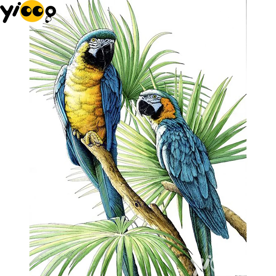 

Full Square/Round Drill Diamond Painting Cross Stitch Embroidery Parrots on branch Rhinestone Mosaic Home Decor Gift AX2385