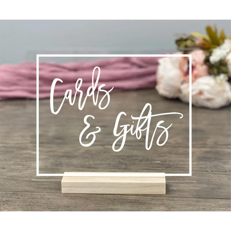 

Cards & Gifts Table Sign , Clear Acrylic Wedding Sign Cards Table Sign Gifts Table Sign Calligrapher Handwritten