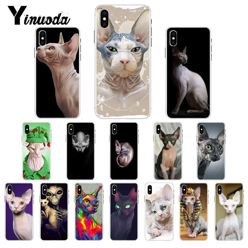 Yinuoda тату Сфинкс Кот DIY Роскошный чехол для iPhone 8 7 6 6S X XS MAX 5 5S SE XR 11 Pro