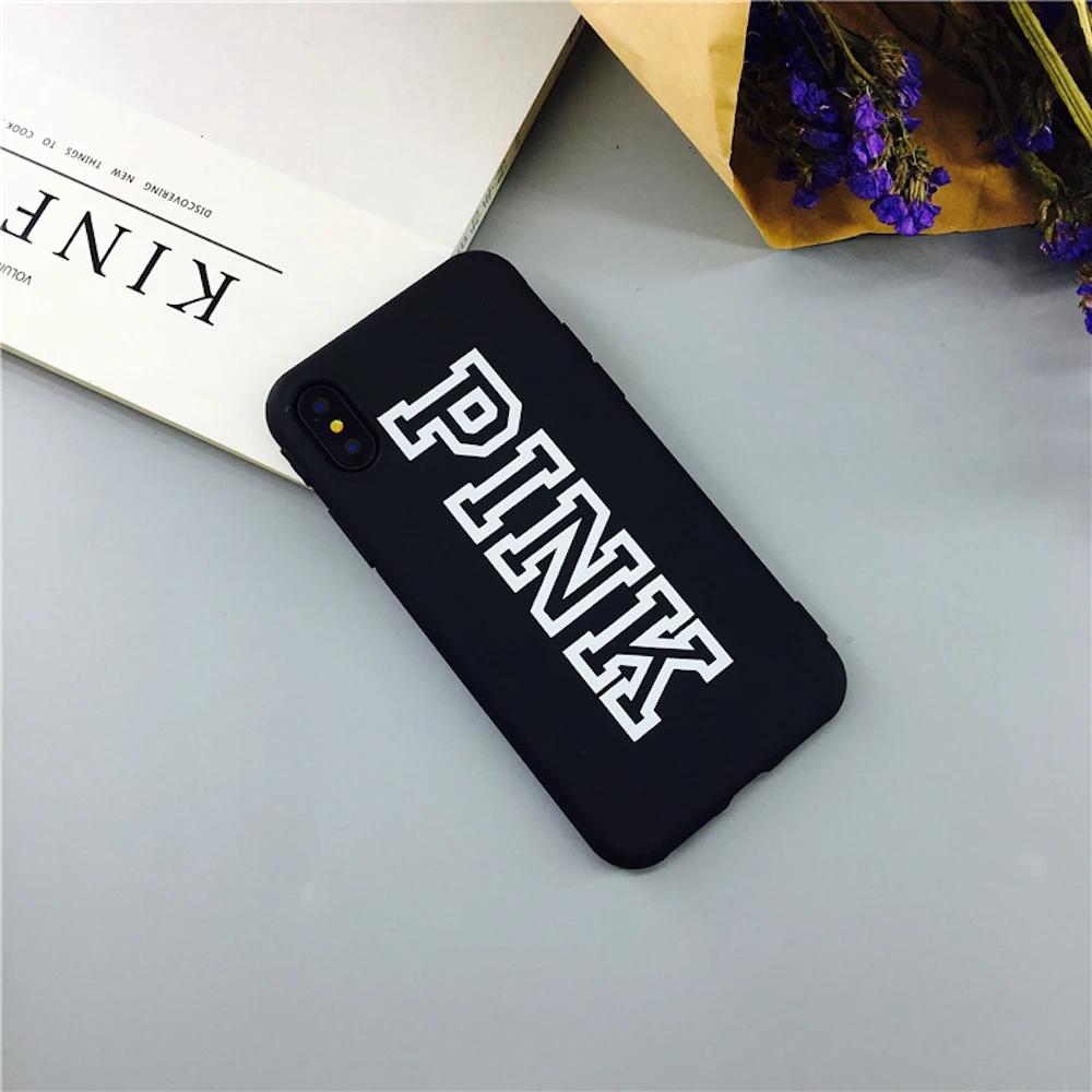 Brand NEW Logo PINK Fashion Soft Case for iPhone 11 11Pro 11ProMax X Xs XR XsMax 8Plus 8 7Plus 7 6 6s Plus Phone Cover Fundas | Мобильные