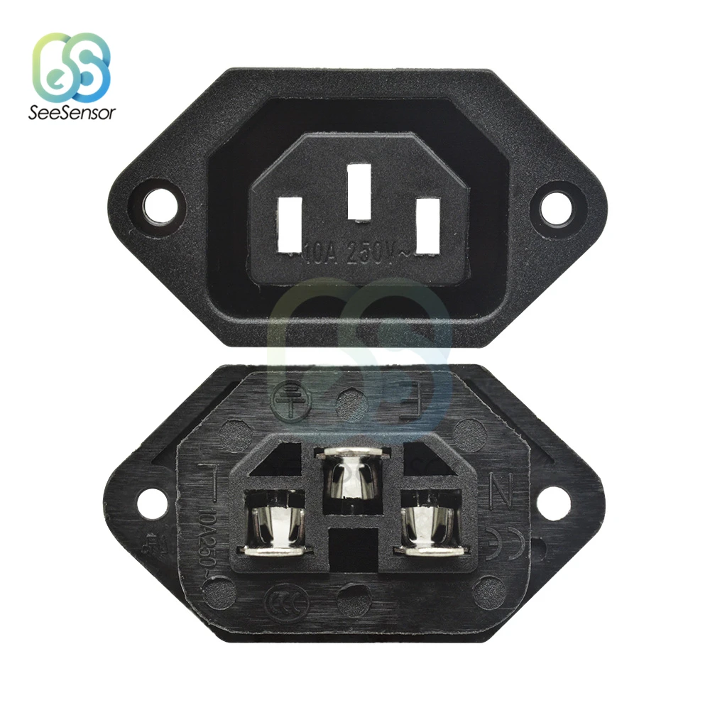 2 шт. 10A 250VAC 3 Pin AC 04 Разъем питания медный сердечник|Электрические розетки| |