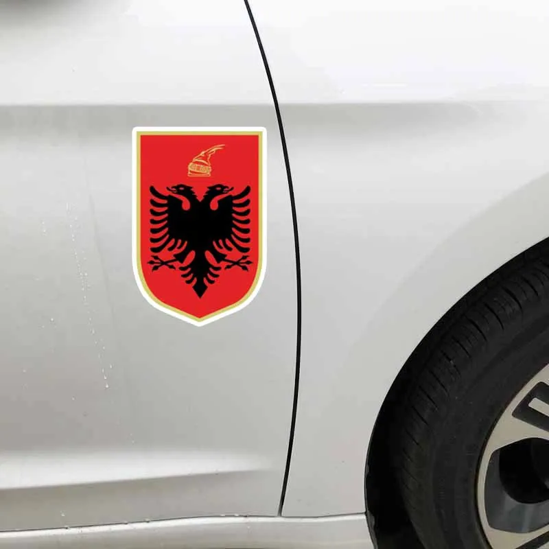 

Creative Car Sticker Helme Motorcycle Albania Flag Coat of Arms Cover Scratches Waterproof Accessories PVC 18cm X 12cm